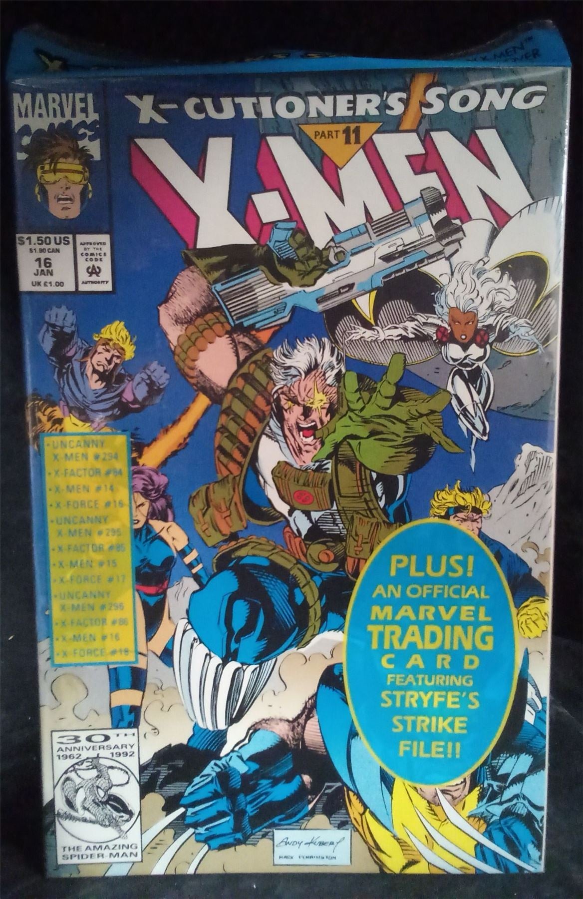 X-Men #16  *Opened* w/trading card 1993 Marvel Comics Comic Book