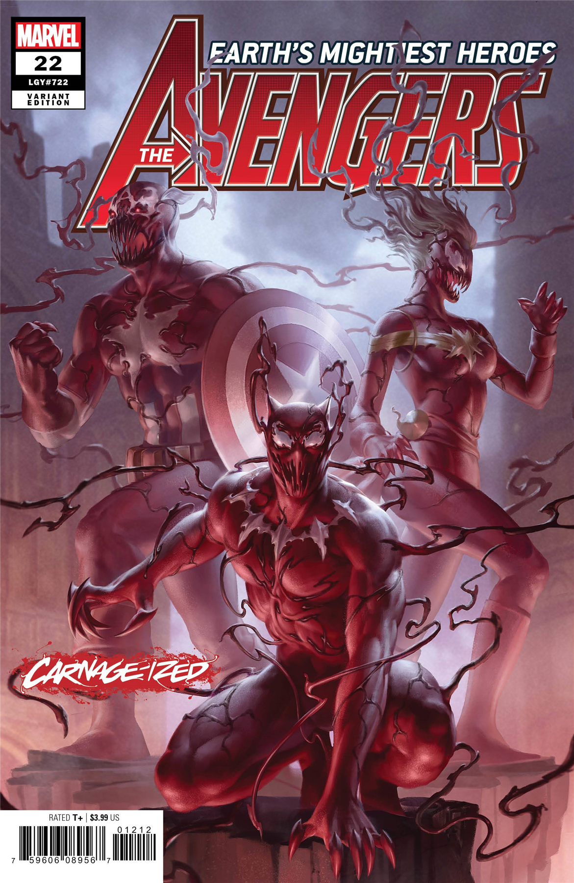 Avengers #22 (Junggeun Yoon Carnage-ized Var) Marvel Comics Comic Book