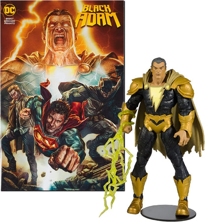 Dc Direct Black Adam Wv1 Black Adam 7in Action Figure W/comic