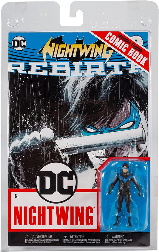 Dc Direct Wv2 Rebirth Nightwing 3in Action Figure W/comic