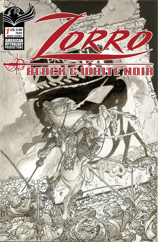 Zorro Black & White Noir #1 Cvr A Kaluta American Mythology Productions Comic Book