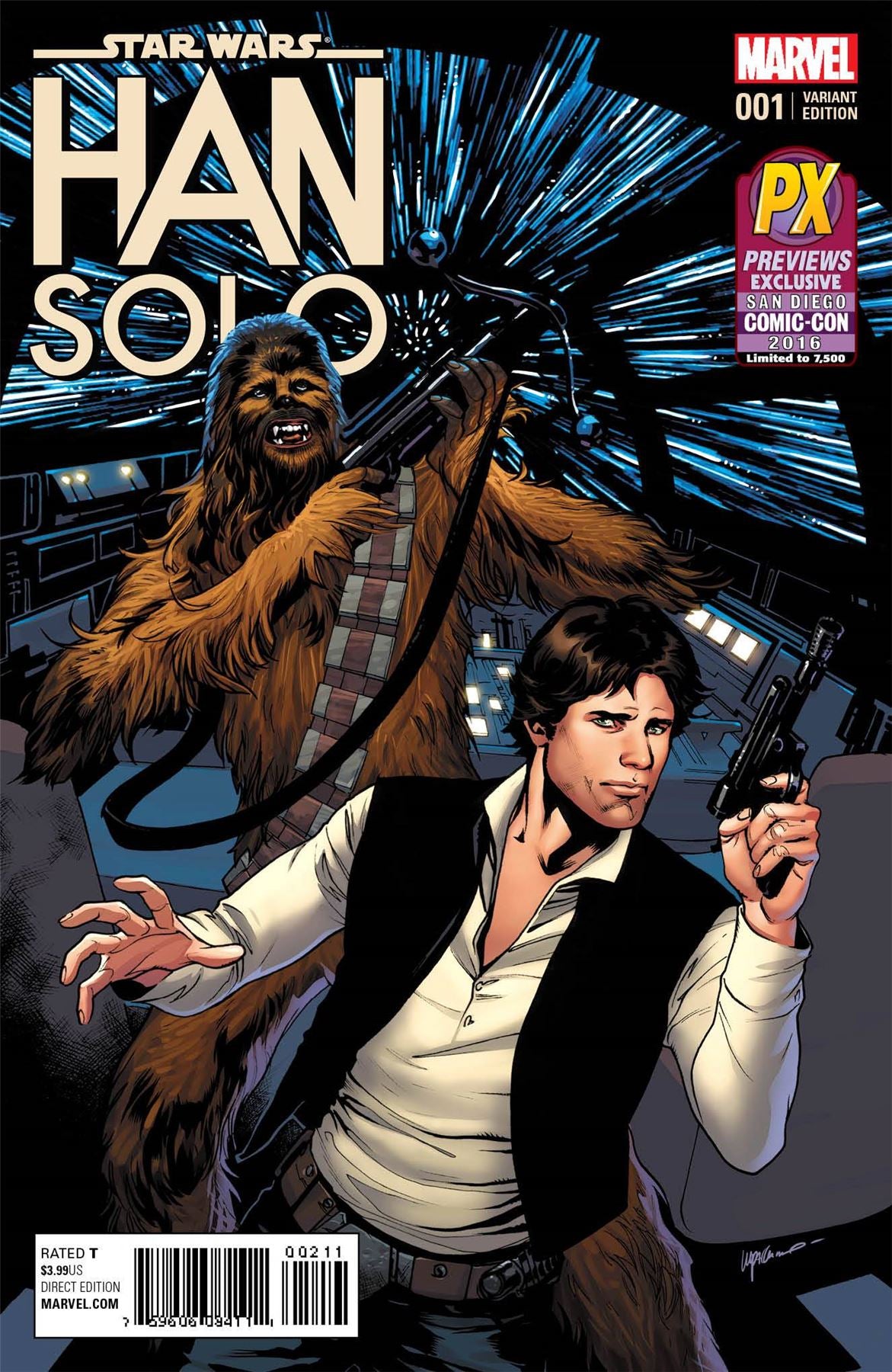 STAR WARS HAN SOLO #1 (OF 5) SDCC 2016  LUPACCHINO VAR Marvel Comics Comic Book