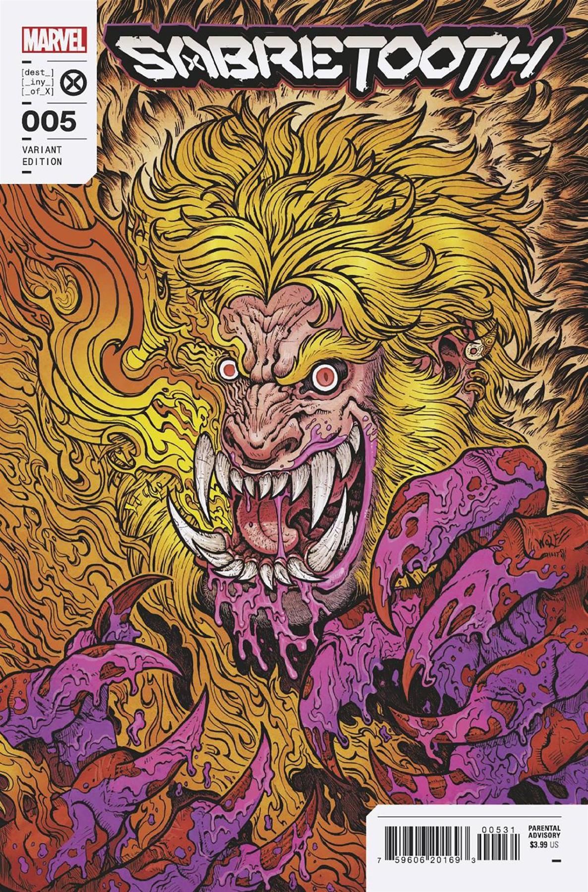 Sabretooth #5 (of 5) Wolf Var Marvel Prh Comic Book