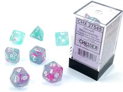 Nebula Polyhedral Wisteria/white Luminary 7-Die Set Chessex