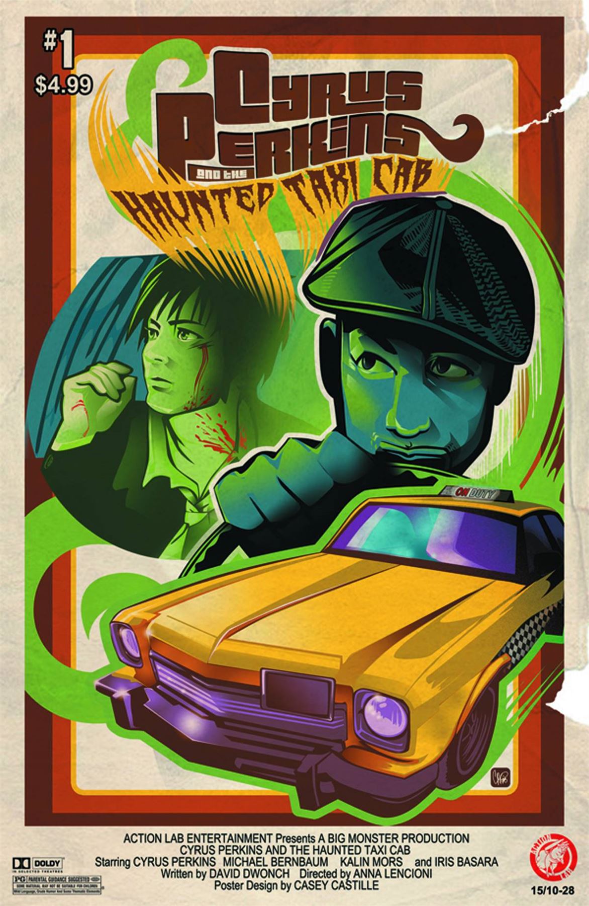 Cyrus Perkins And The Haunted Taxi Cab #1 Movie Poster Var (Movie Poster Var) Action Lab Entertainment Comic Book