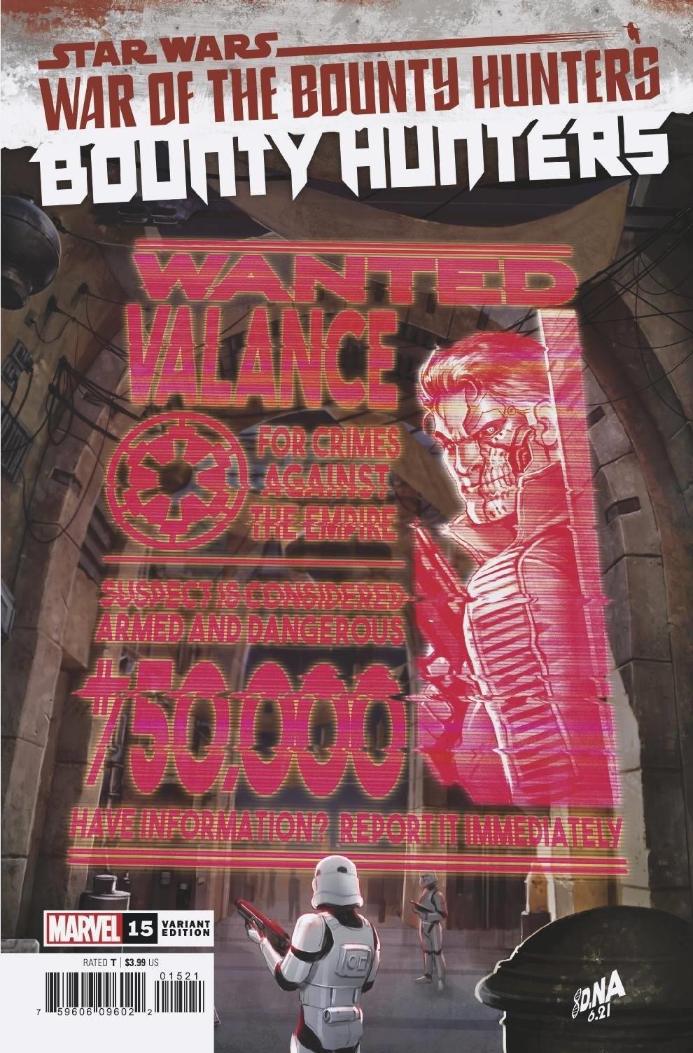 Star Wars Bounty Hunters #15 Wanted Poster Var Wobh Marvel Comics Comic Book