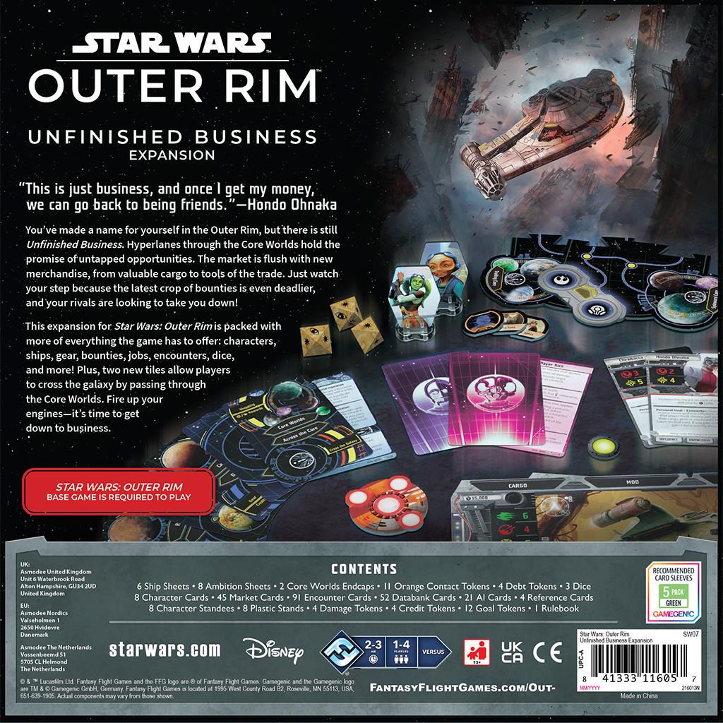 Star Wars Outer Rim Unfinished Business Board Game Expansion by Fantasy Flight Games