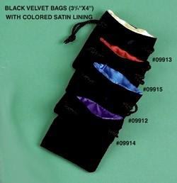 Dice Bag Small 3.75"X4" Velvet Black And Red
