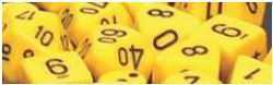 Opaque Polyhedral Yellow/black 7-Die Set
