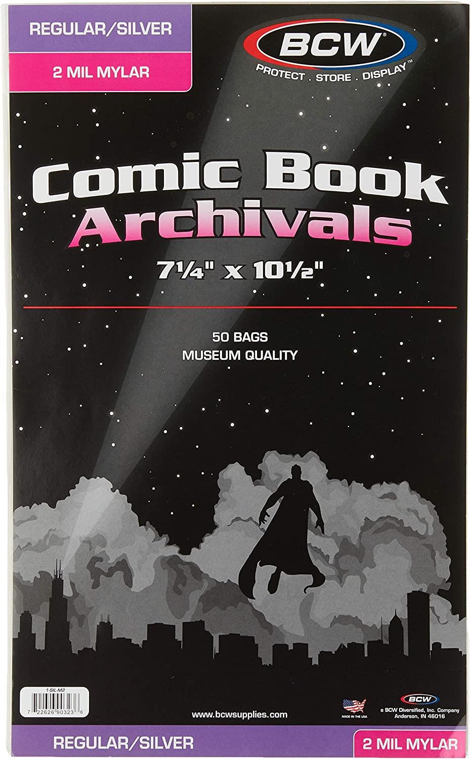 BCW Silver/Regular Comic Mylar Archivals - 2 MIL