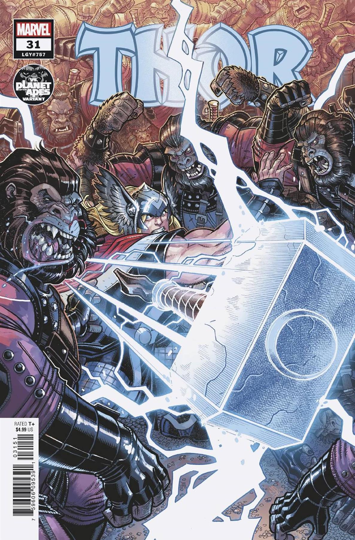 Thor #31 Bradshaw Planet Of Apes Var (Bradshaw Planet Of Apes Var) Marvel Prh Comic Book 2023