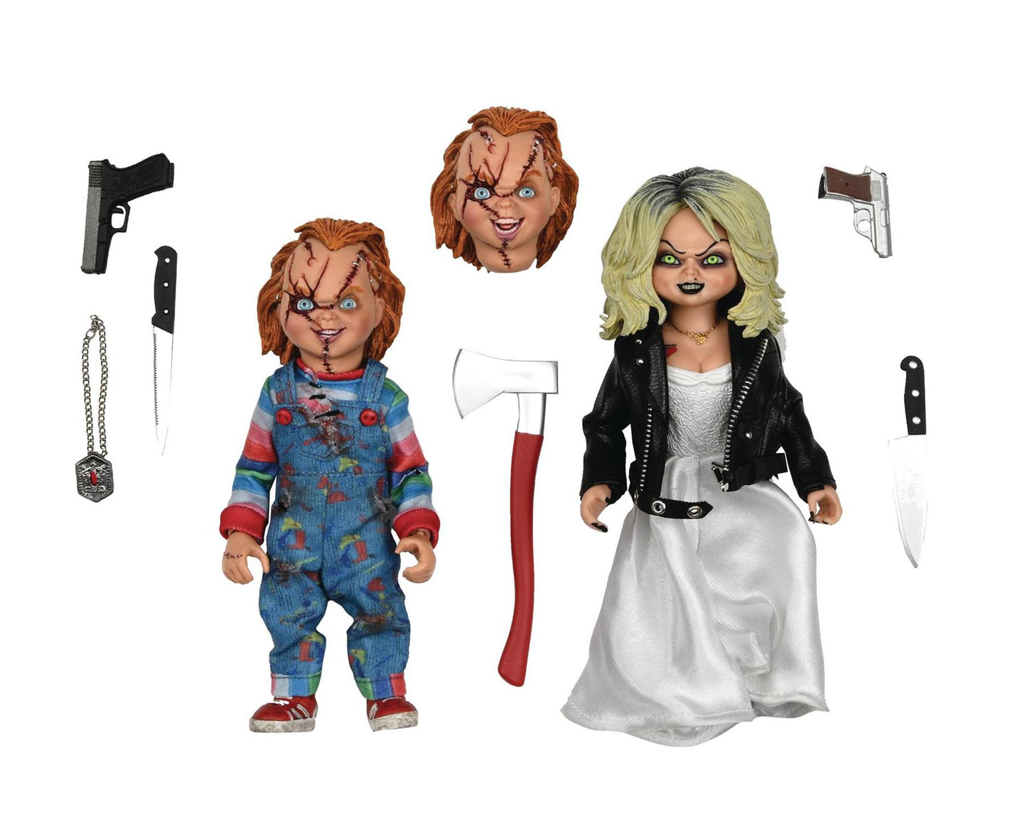 Bride Of Chucky Tiffany & Chucky 8in Clothed Af 2pk