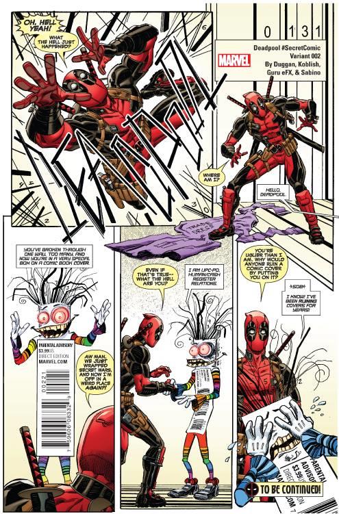 Deadpool #2 Koblish Secret Comic Var (Koblish Secret Comic Var) Marvel Comics Comic Book