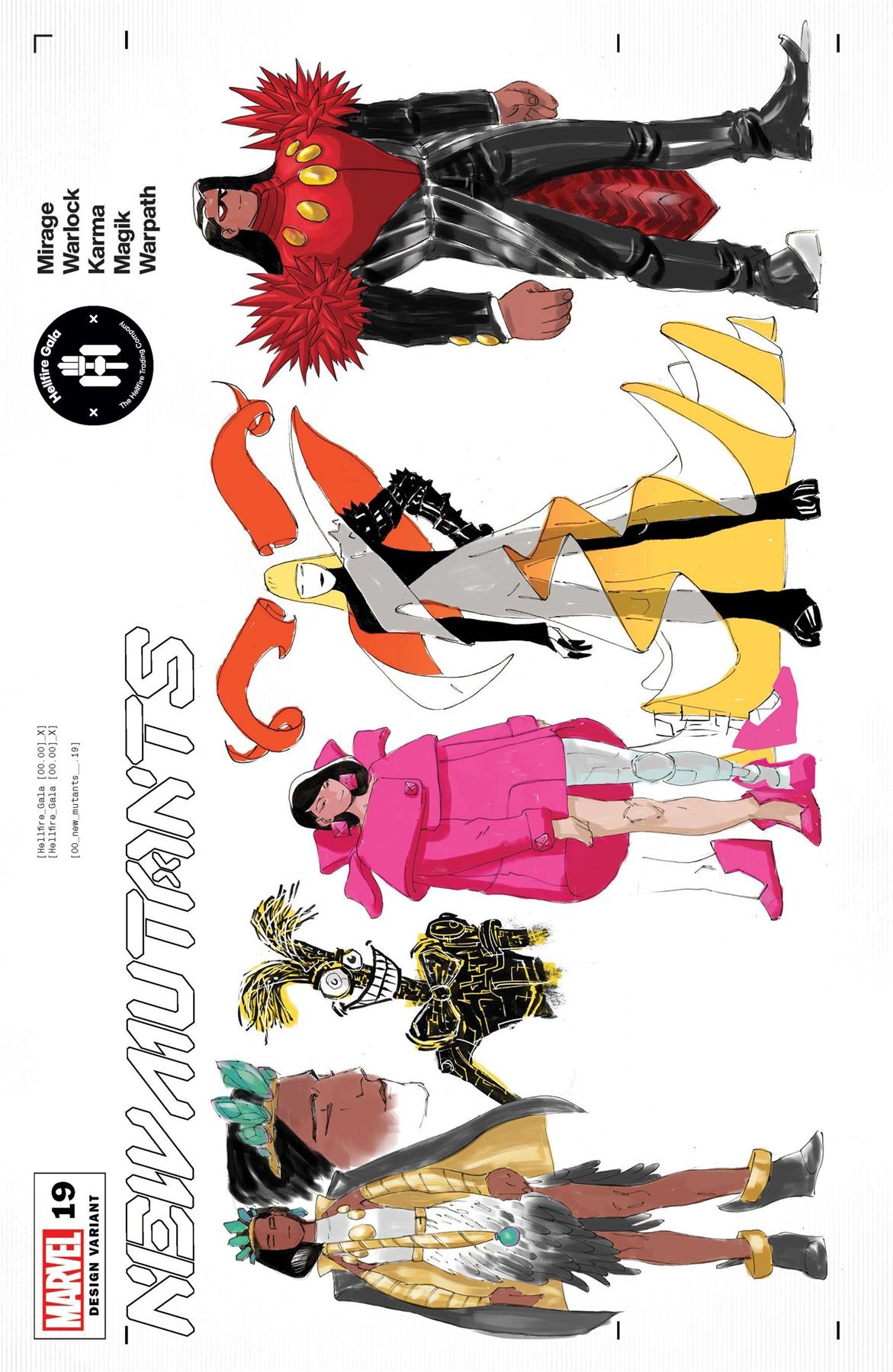 New Mutants #19 Lins Character Design Var Gala Marvel Comics Comic Book