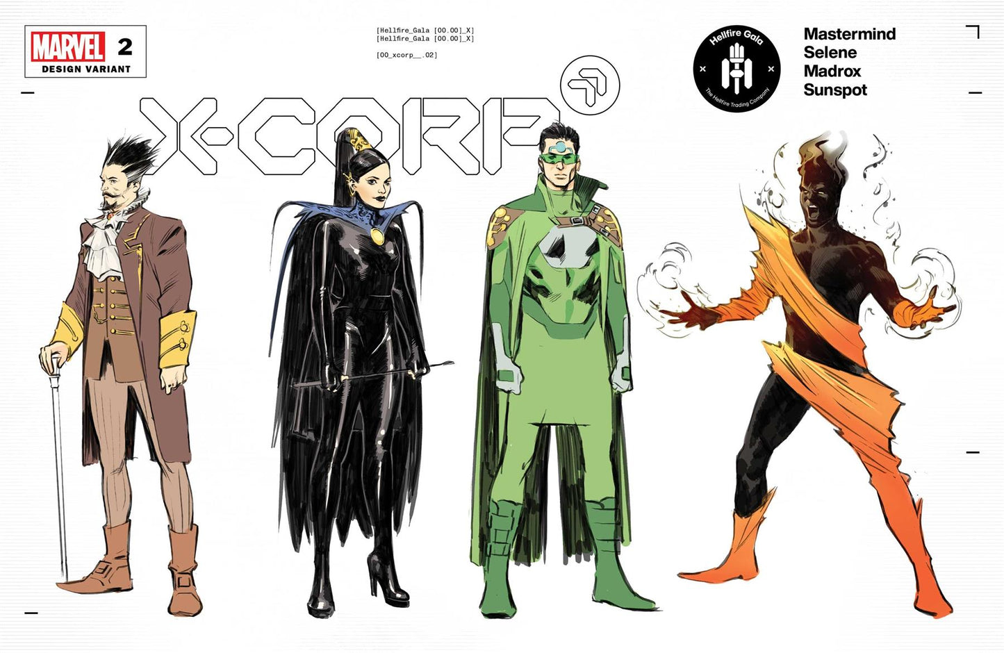 X-corp #2 Foche Character Design Var Marvel Comics Comic Book