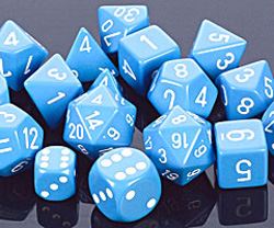 Opaque Polyhedral Light Blue/white 7-Die Set