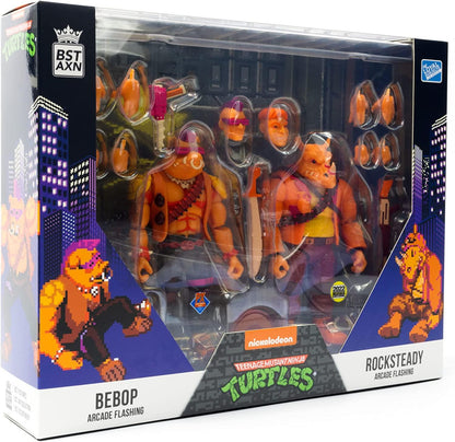 Sdcc 2022 Bst Axn Tmnt Arcade Bebop & Rocksteady Px Action Figure 2pk