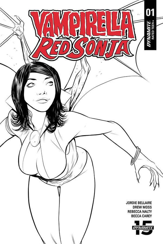 VAMPIRELLA RED SONJA #1 10 COPY MOSS B&W INCV Dynamite Comics Comic Book