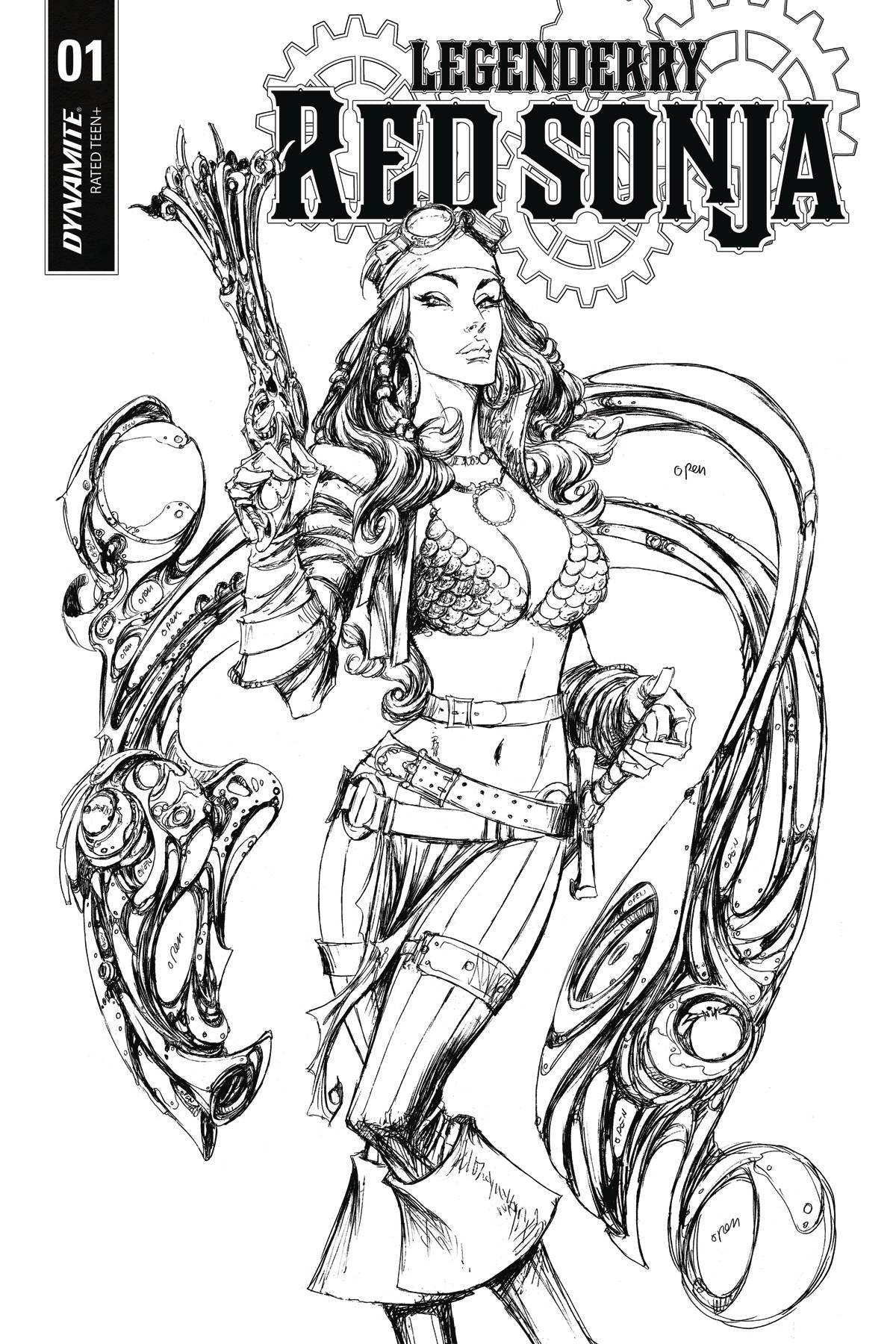 Legenderry Red Sonja #1 (Cvr B 10 Copy B&w Incv) D. E. Comic Book