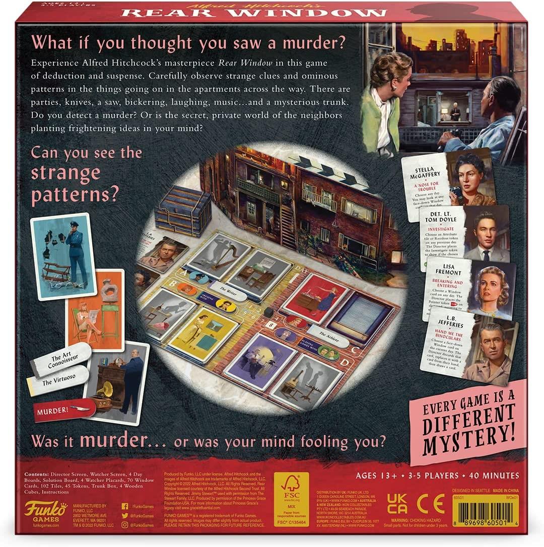 Alfred hitchcock's Rear Window Board Game By Funko