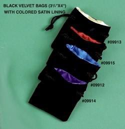 Dice Bag Small 3.75"X4" Velvet Black And Purple