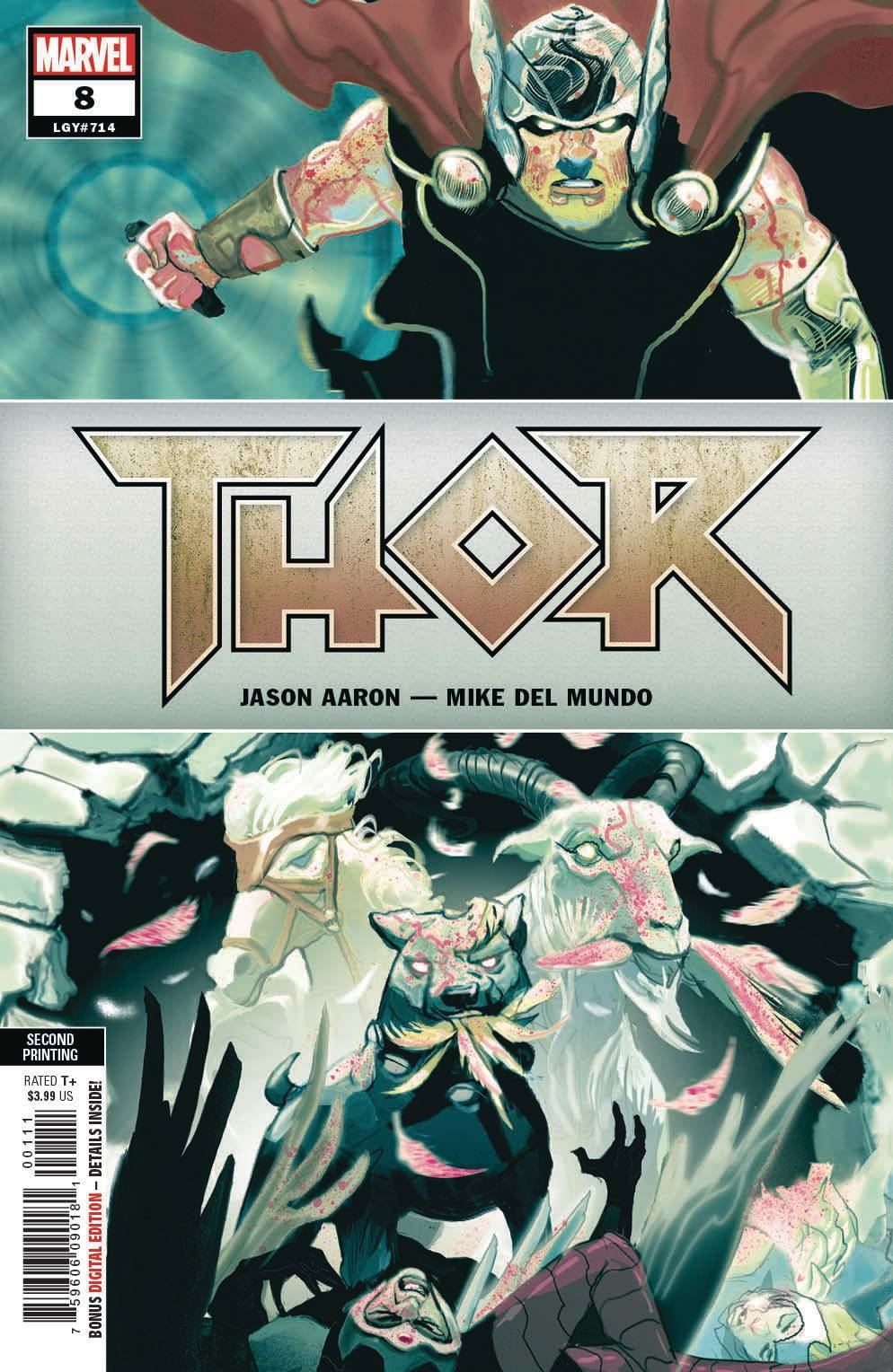 Thor #8 2nd Ptg Del Mundo Var Marvel Comics Comic Book
