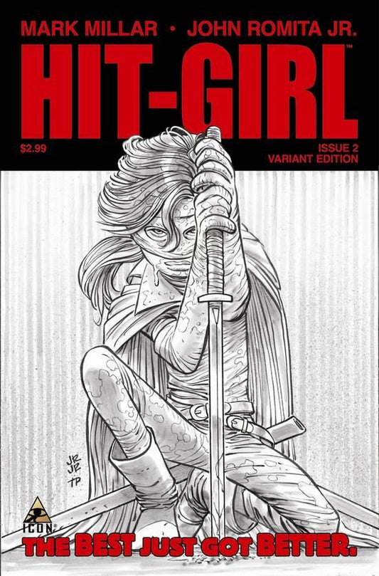 HIT-GIRL #2 (OF 5) BLACK AND WHITE JRJR VAR IDW Comics Comic Book