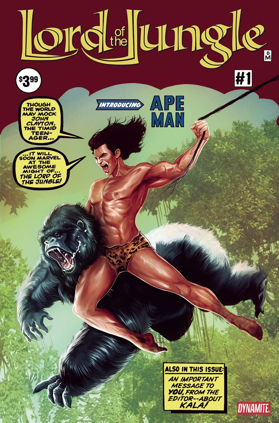 Lord Of The Jungle #1 Cvr R Foc Bonus Maine Af #15 Homage Dynamite Comic Book