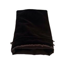 6"X8" Black Velvet Dice Bag with Black Satin Lining