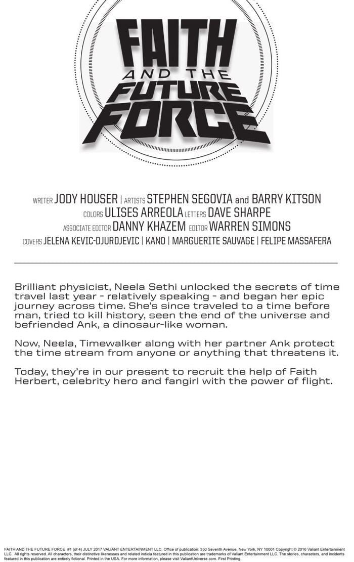 Faith And The Future Force #1 Cvr C Blank Var (Cvr C Blank Var) Valiant Entertainment Llc Comic Book