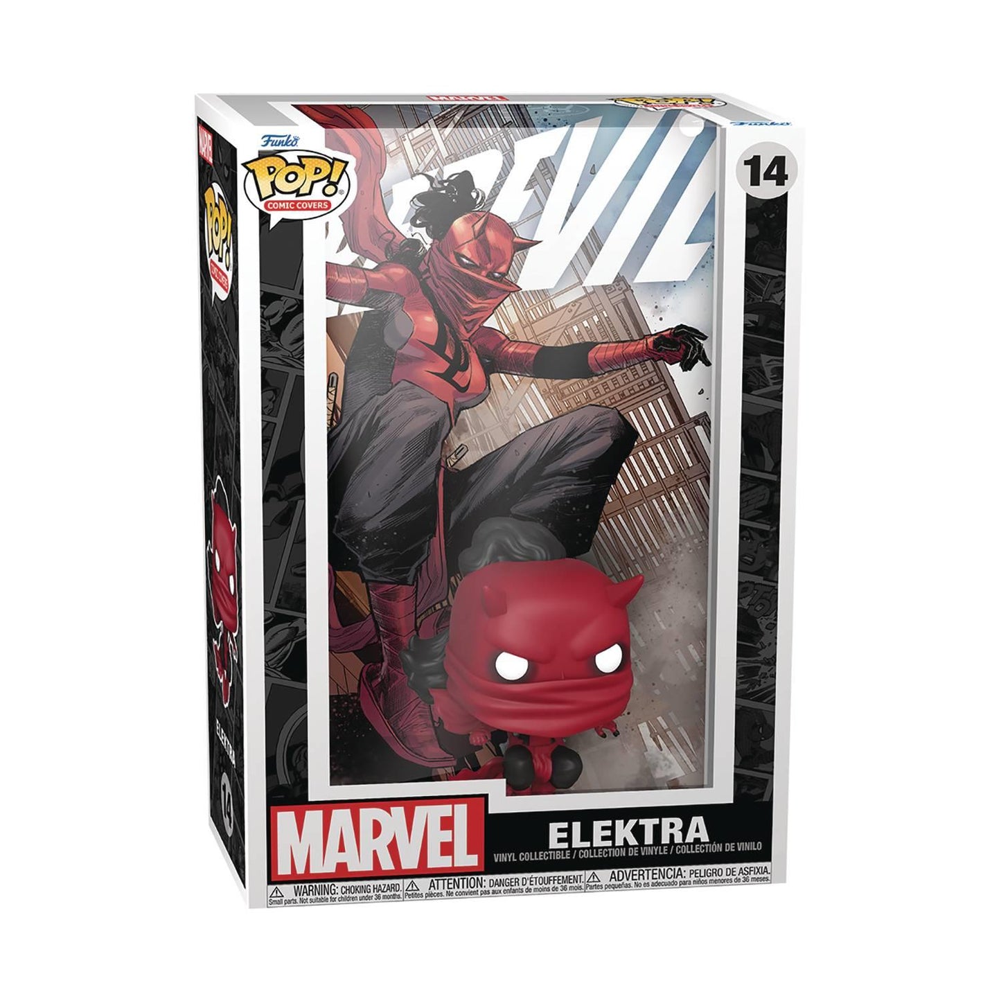 Pop Comic Covers Marvel Elektra As Daredevil Vynal Figure