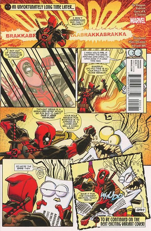 Deadpool #5 Koblich Secret Comic Var (Koblich Secret Comic Var) Marvel Comics Comic Book