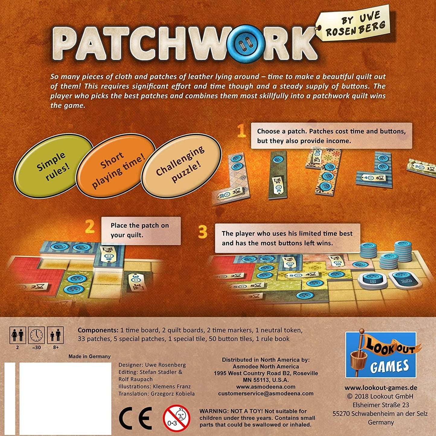 Patchwork Board Game by Lookout Games